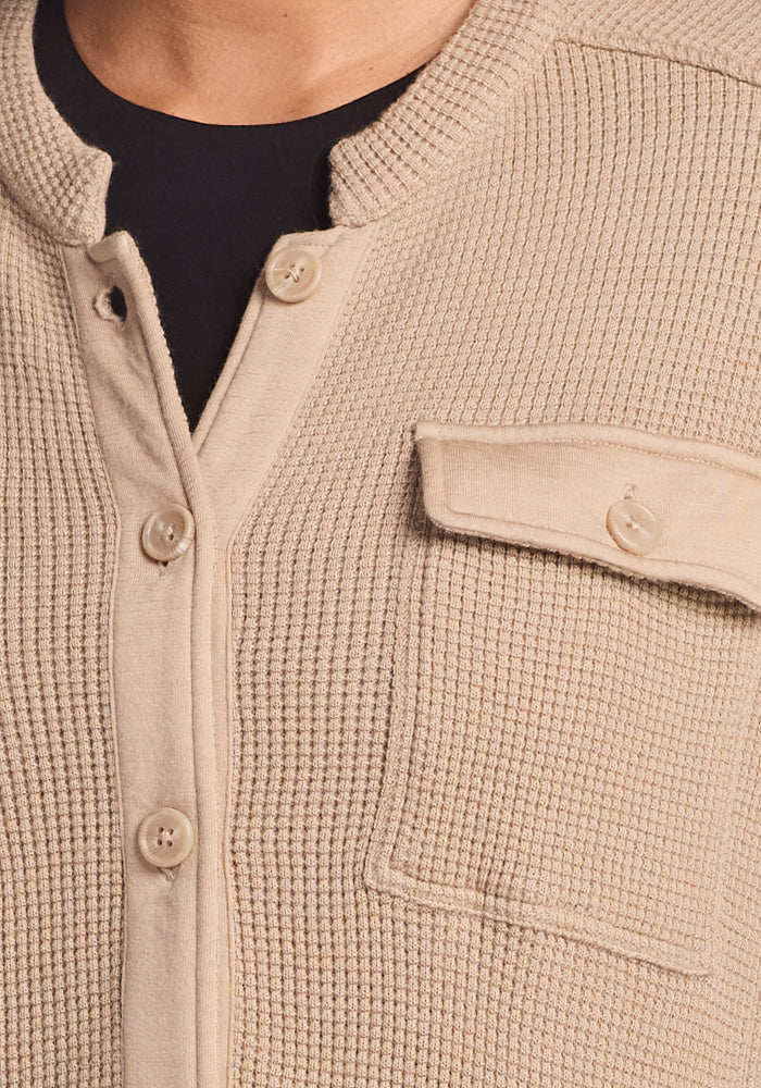 Oaklynn Waffle Shacket - Biscotti - Image 3
