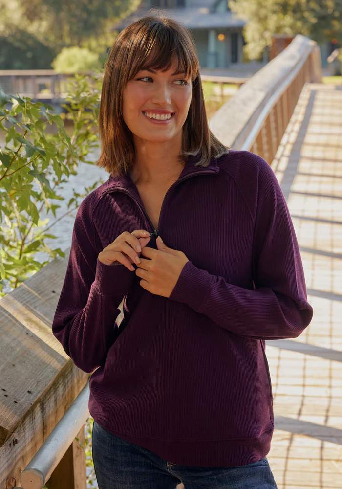 Quinn Ribbed 1/4 Zip - Black - Image 15