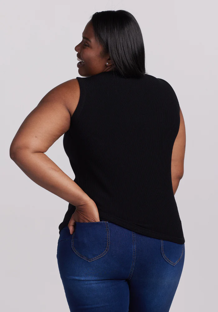 Raegan Ribbed Tank Top - Black - Image 12