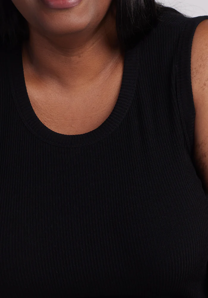 Raegan Ribbed Tank Top - Black - Image 8