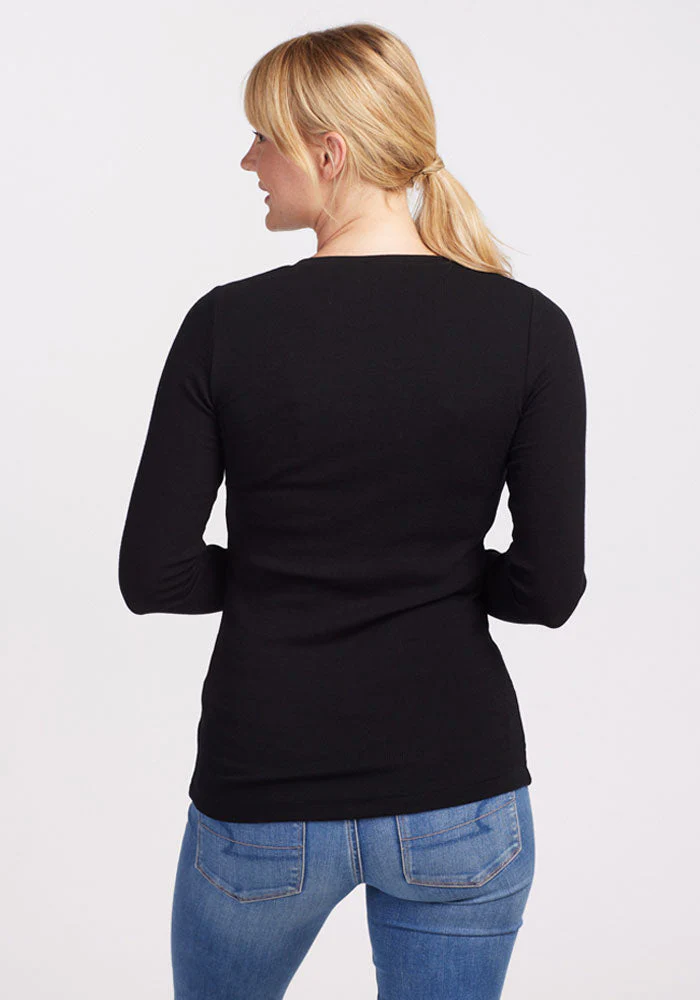 Reese Ribbed Henley - Black - Image 8