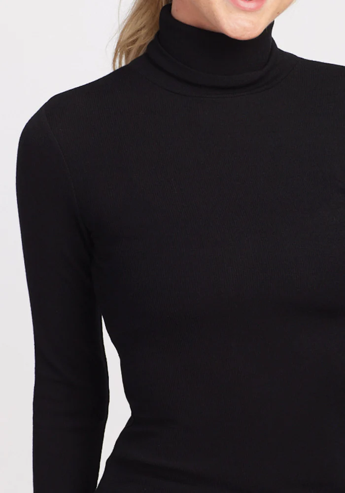 Sage Ribbed Turtleneck - Black - Image 2