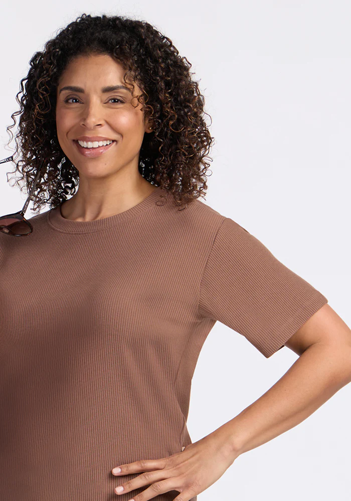 Delia Ribbed Short Sleeve - Sienna Kiss - Image 3
