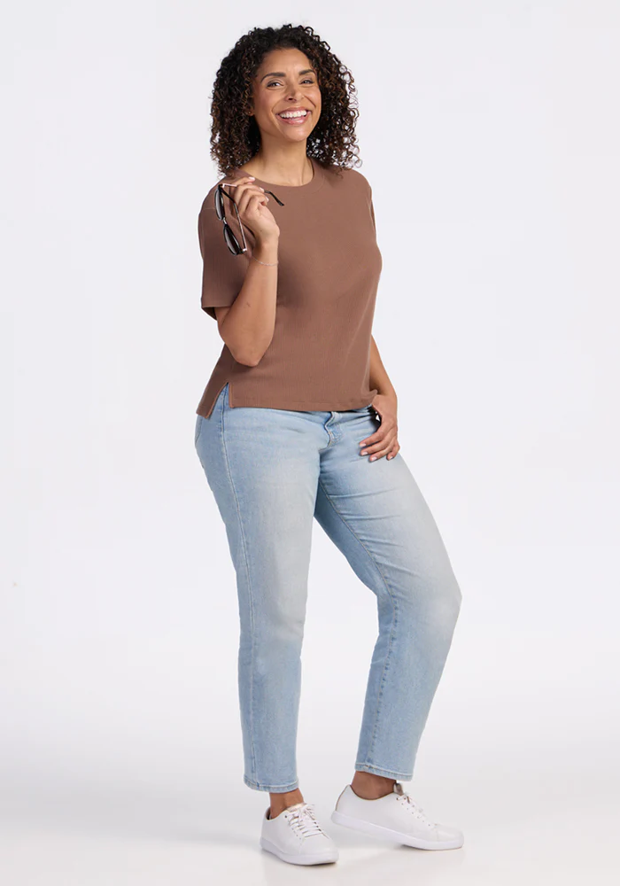 Delia Ribbed Short Sleeve - Sienna Kiss - Image 6