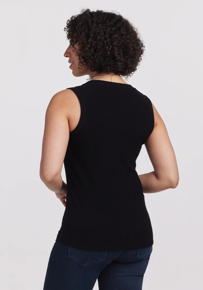 Sloane Ribbed Tank - Black - Image 6