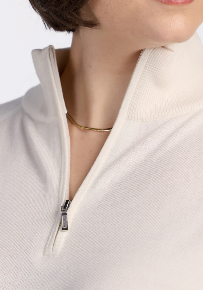 Collins Half Zip Sweater - Dewdrop Pearl - Image 10