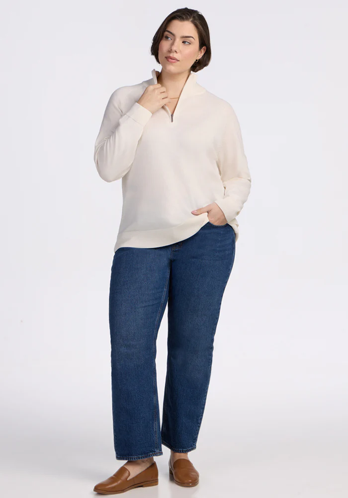 Collins Half Zip Sweater - Dewdrop Pearl - Image 11