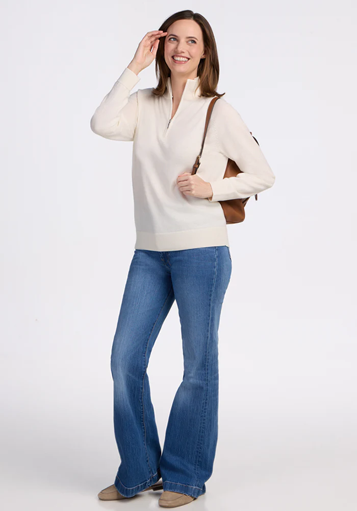 Collins Half Zip Sweater - Dewdrop Pearl - Image 5