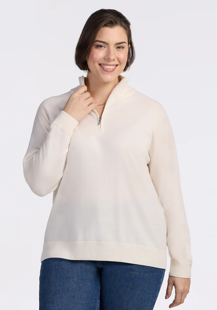 Collins Half Zip Sweater - Dewdrop Pearl - Image 7