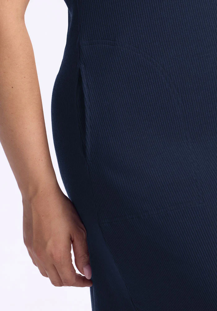 Harlowe Ribbed Dress - Deep Navy - Image 10