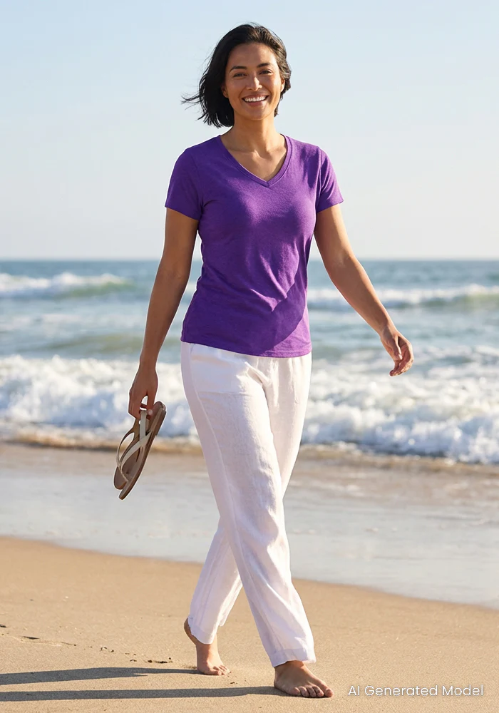 Mia V Neck - Plum Crush - Image 16