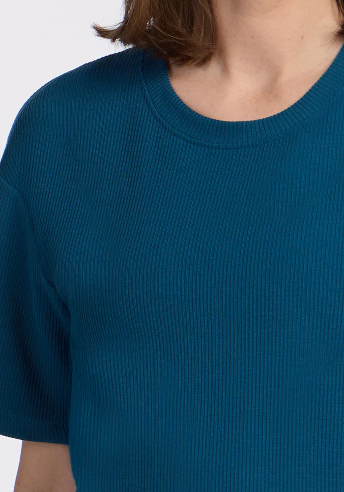 Vera Ribbed Tunic - Moroccan Blue - Image 4