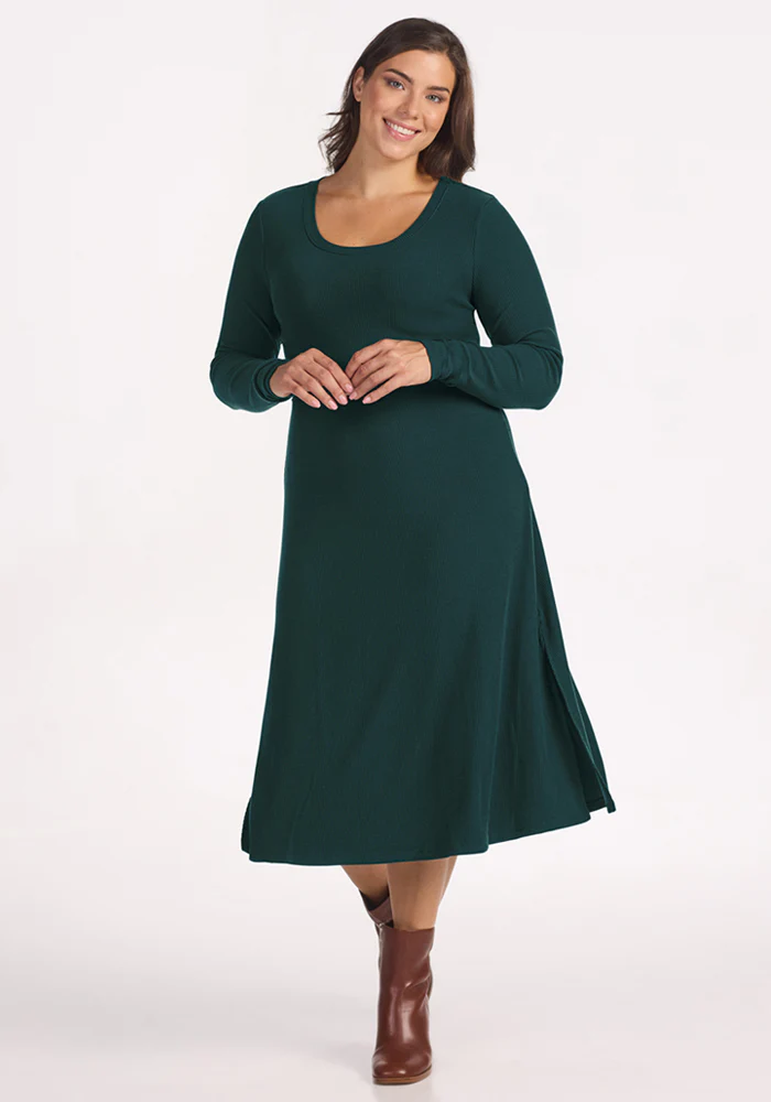 Caroline Ribbed Twirl Dress - Deep Timber - Image 7