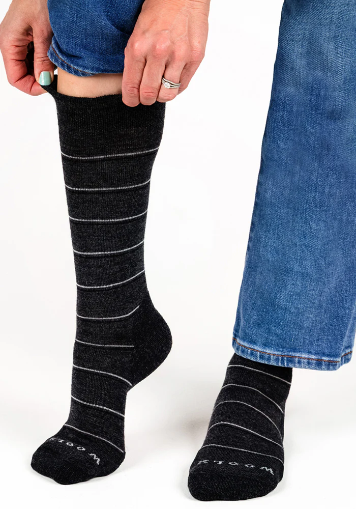 Womens Chandler Mid Calf Sock - Dark Grey Charcoal - Image 5