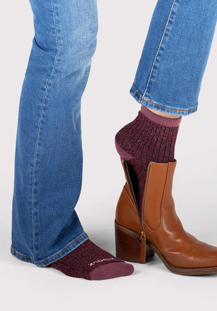 Womens Cozy Mini Crew Sock - Grape Harvest - Image 8