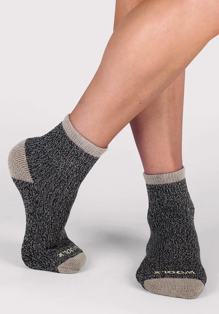 Womens Cozy Mini Crew Sock - Black - Image 3
