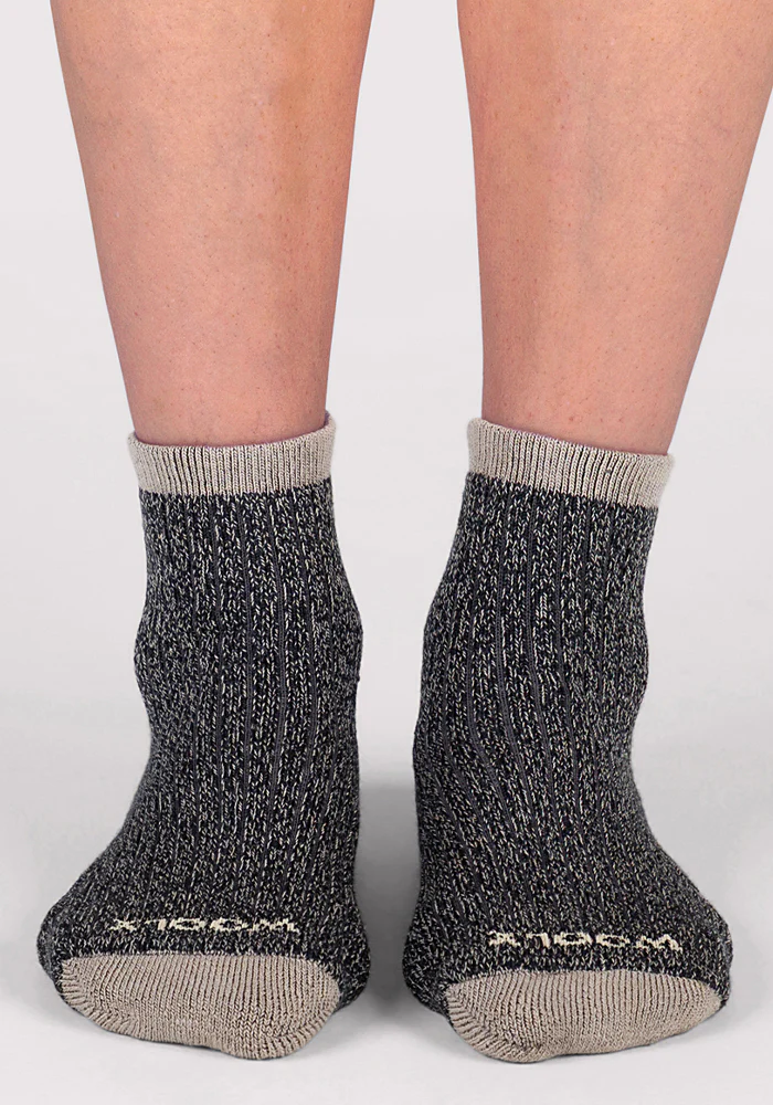 Womens Cozy Mini Crew Sock - Black - Image 5