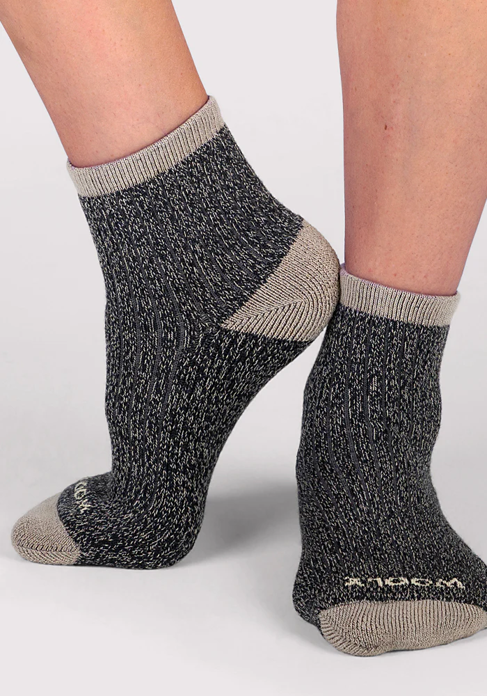 Womens Cozy Mini Crew Sock - Black - Image 6