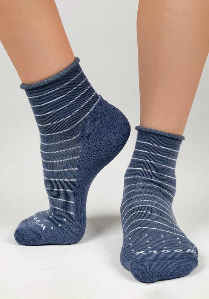 Womens Derby Roll Top Sock - Vintage Indigo - Image 3