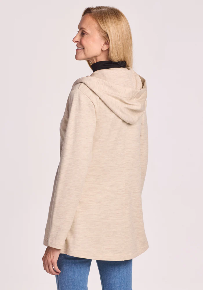 Edna Hooded Cardigan - Cream Heather - Image 7