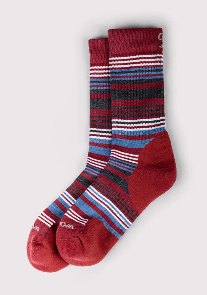 Womens Everyday Crew Socks - Rhubarb Stripe - Image 2