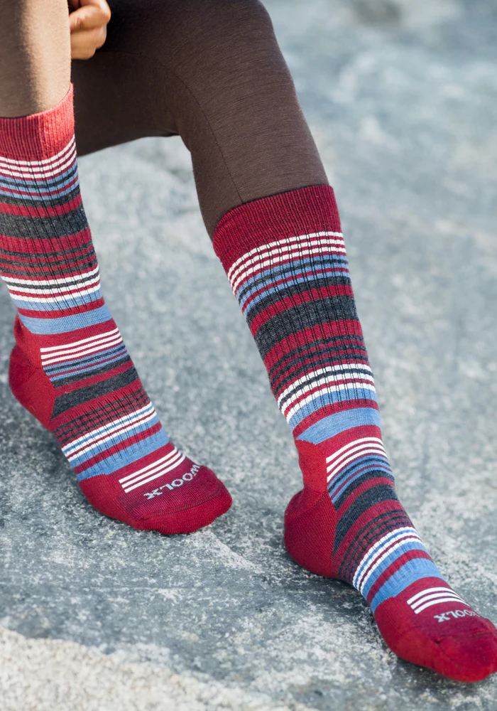 Womens Everyday Crew Socks - Rhubarb Stripe - Image 3