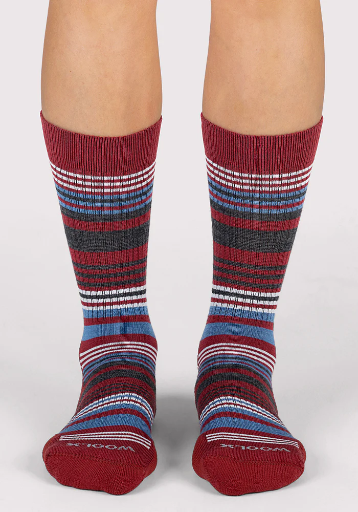 Womens Everyday Crew Socks - Rhubarb Stripe - Image 5