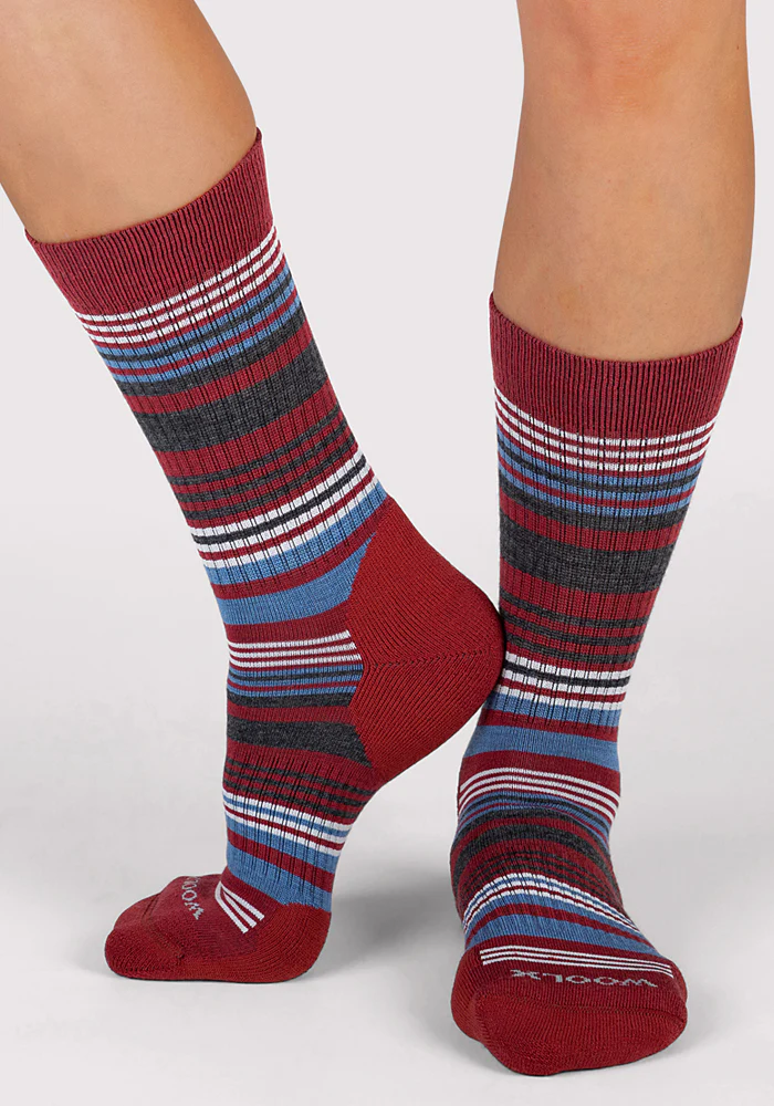 Womens Everyday Crew Socks - Rhubarb Stripe - Image 6
