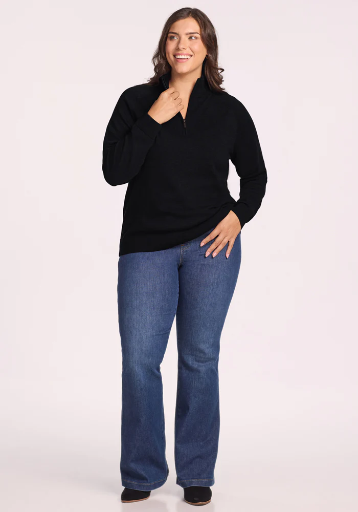 Collins Half Zip Sweater - Black - Image 11