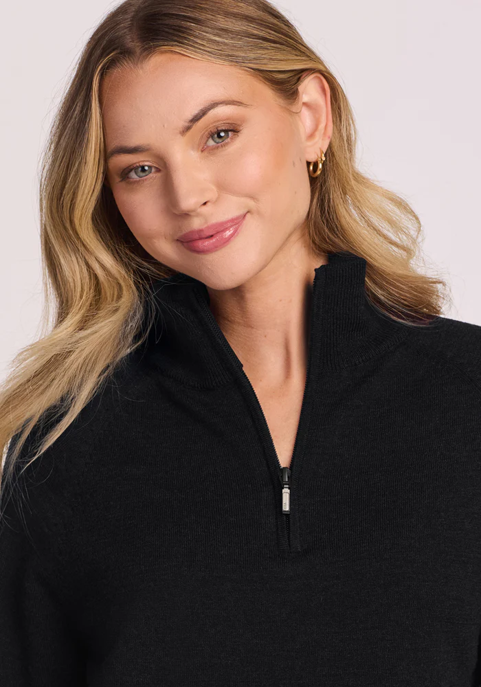 Collins Half Zip Sweater - Black - Image 3