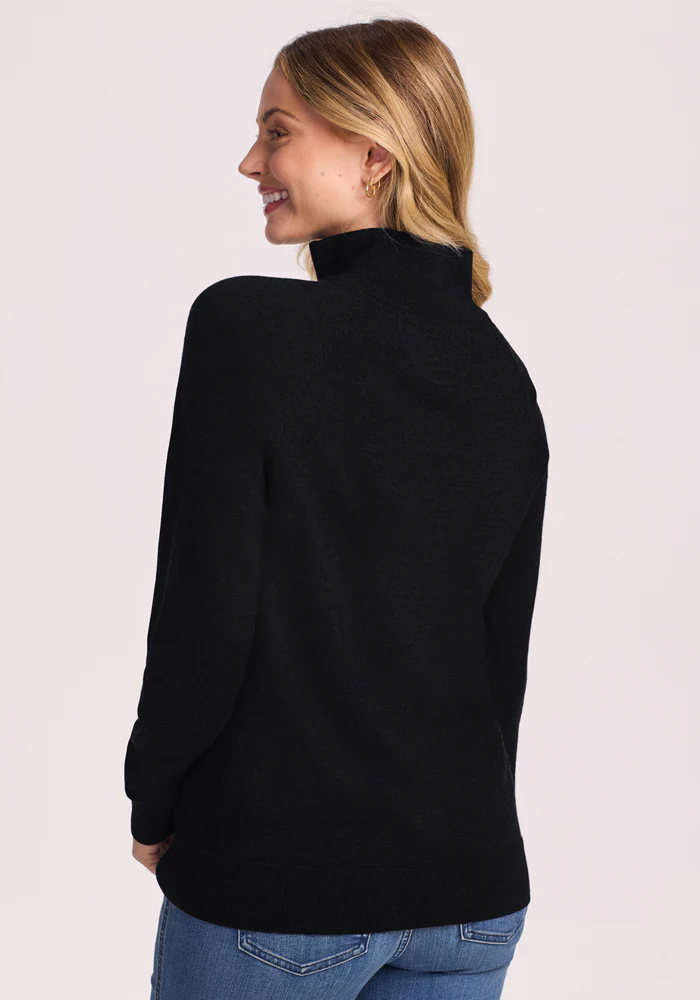 Collins Half Zip Sweater - Black - Image 6