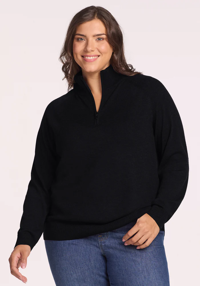 Collins Half Zip Sweater - Black - Image 7