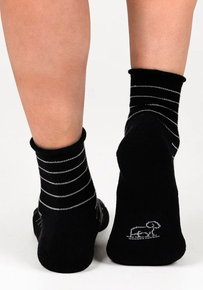 Womens Derby Roll Top Sock - Black - Image 6