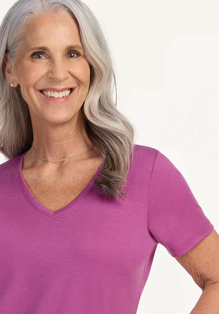 Junie V Neck - Purple Wine - Image 4