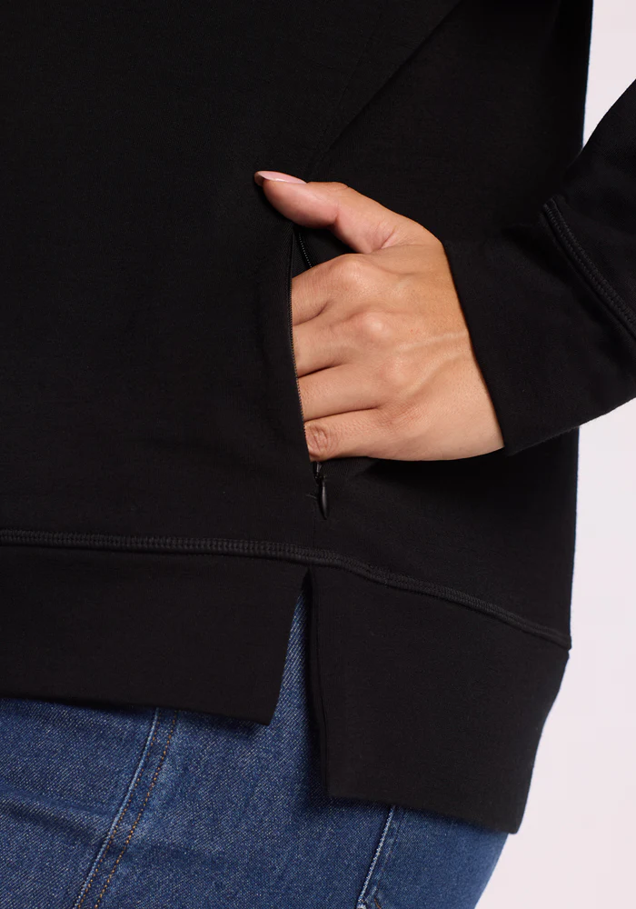 Annie 3 Button Pullover - Black - Image 10