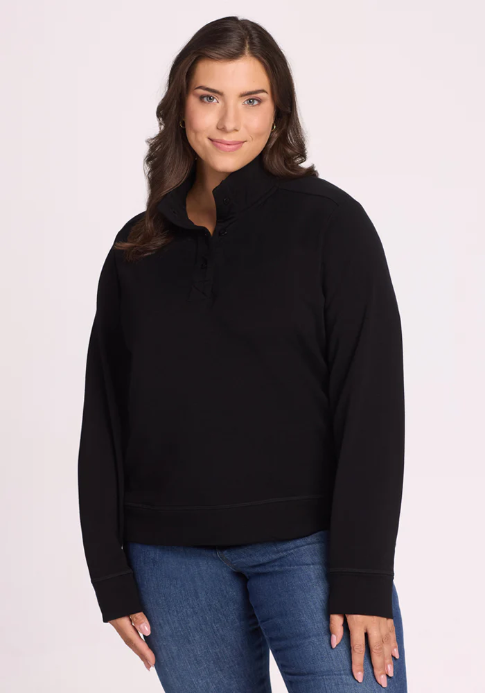 Annie 3 Button Pullover - Black - Image 7