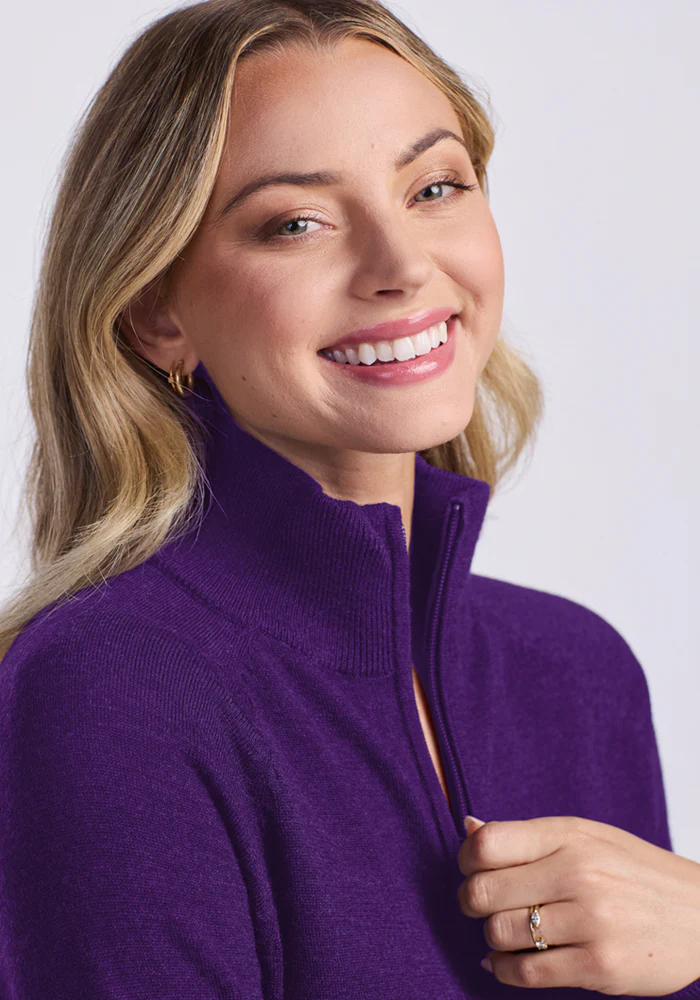 Collins Half Zip Sweater - Plum Crush - Image 4