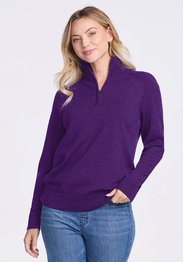 Collins Half Zip Sweater - Plum Crush - Image 5