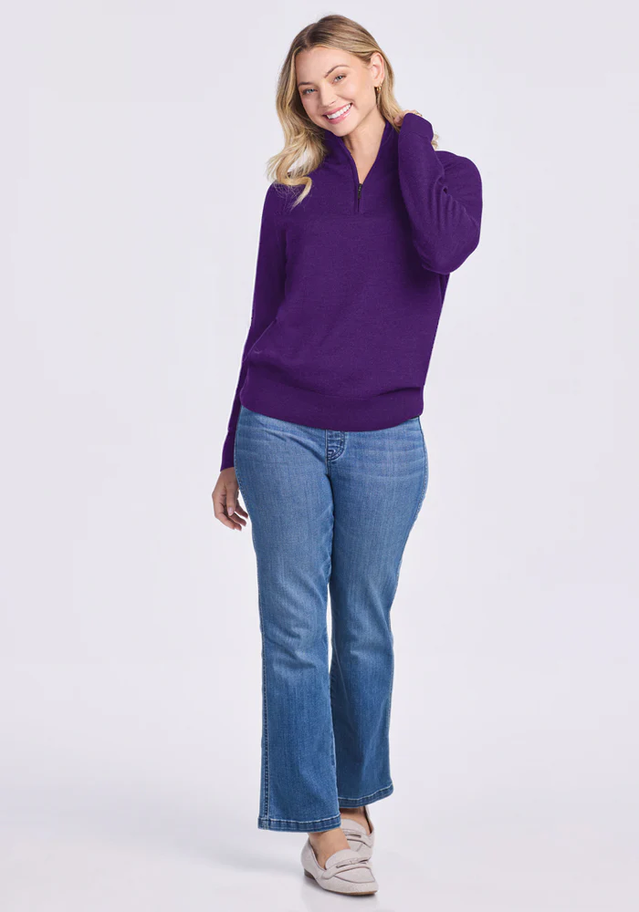 Collins Half Zip Sweater - Plum Crush - Image 6