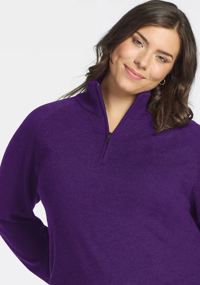 Collins Half Zip Sweater - Plum Crush - Image 9