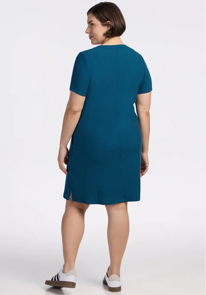 Harlowe Ribbed Dress - Moroccan Blue - Image 11