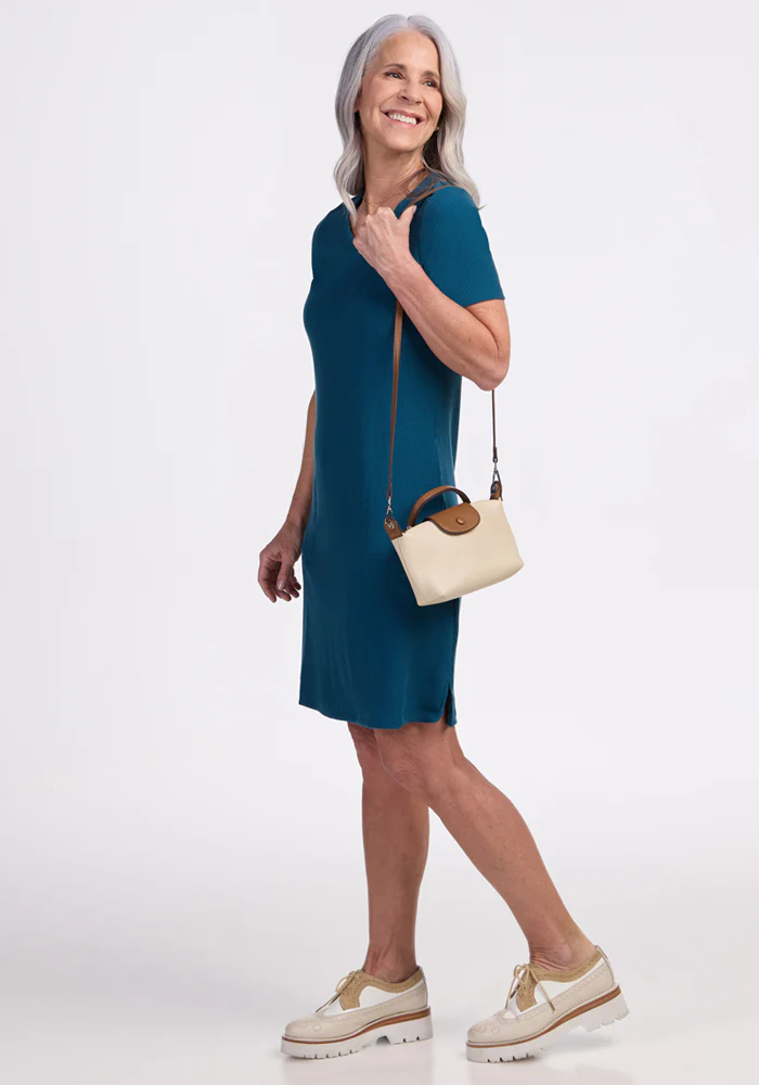Harlowe Ribbed Dress - Moroccan Blue - Image 3