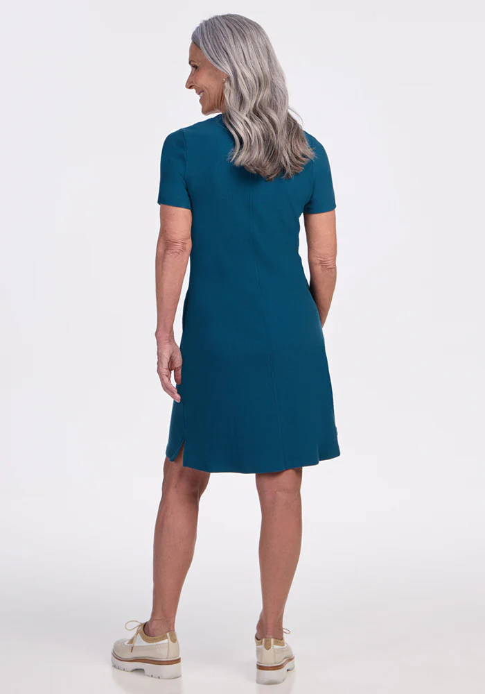 Harlowe Ribbed Dress - Moroccan Blue - Image 6
