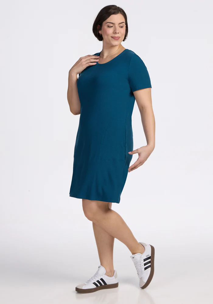 Harlowe Ribbed Dress - Moroccan Blue - Image 8