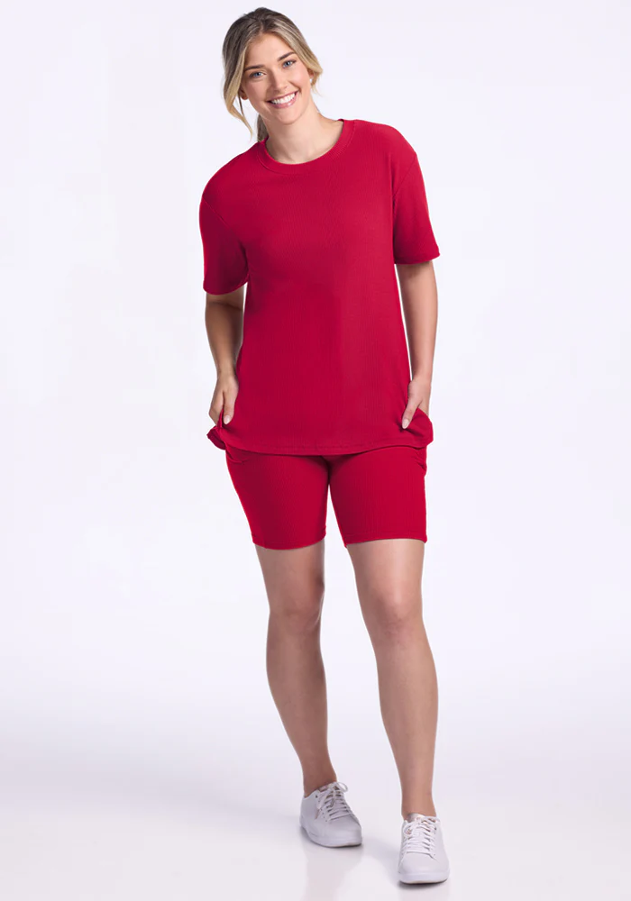 Vera Ribbed Tunic - Poppy Spark - Image 2