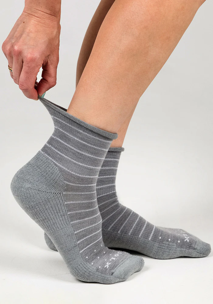 Womens Derby Roll Top Sock - Grey - Image 4