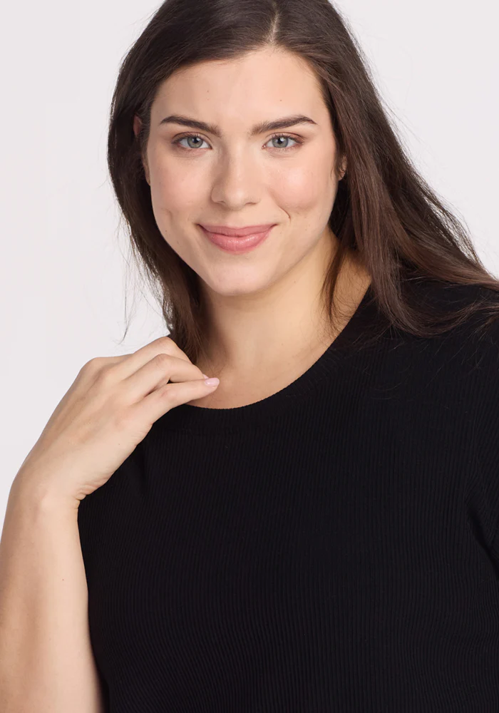 Vera Ribbed Tunic - Black - Image 11