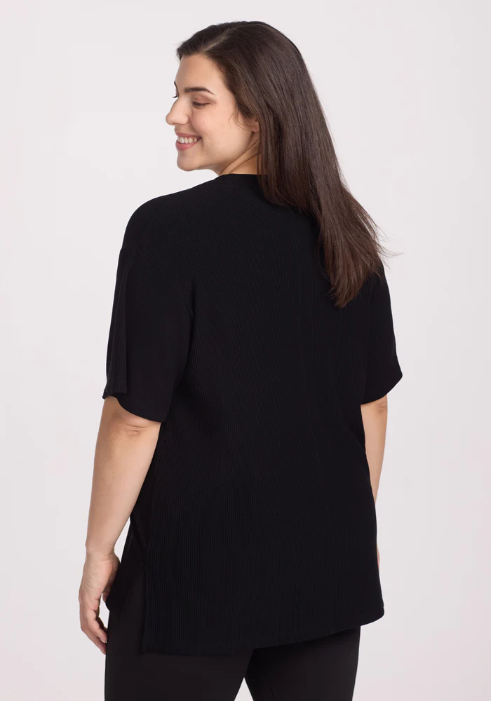 Vera Ribbed Tunic - Black - Image 15