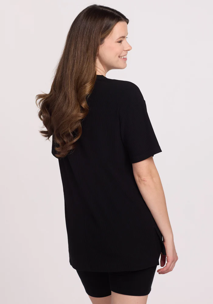 Vera Ribbed Tunic - Black - Image 8