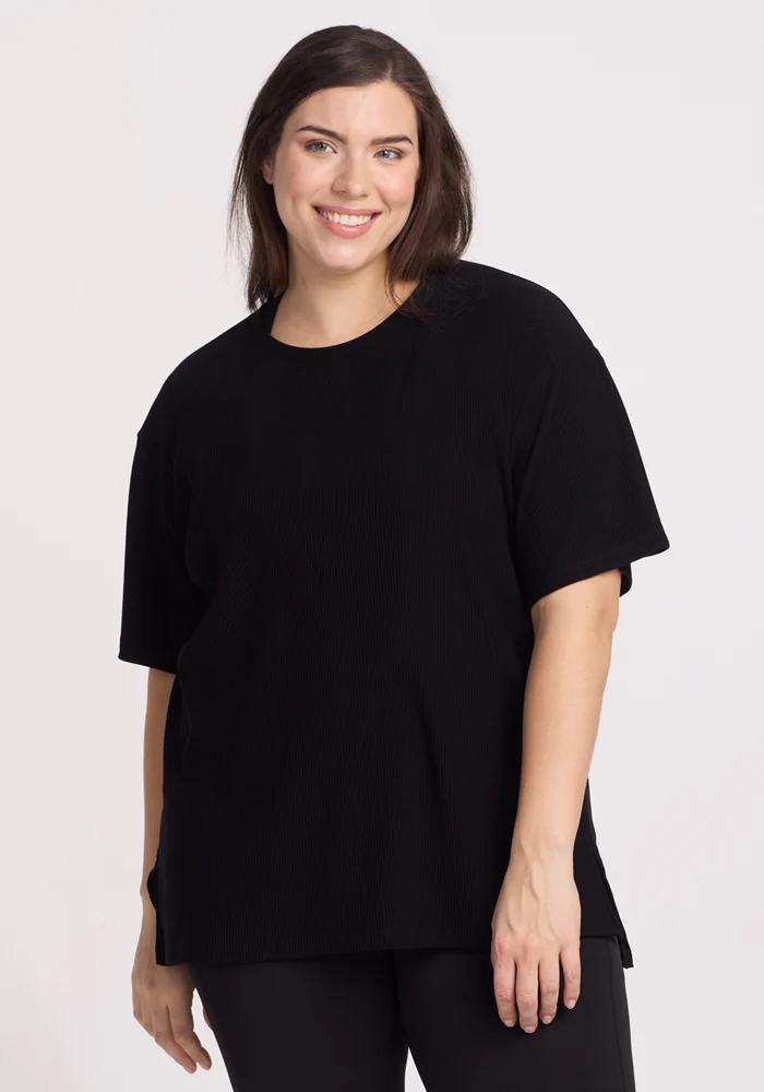 Vera Ribbed Tunic - Black - Image 9